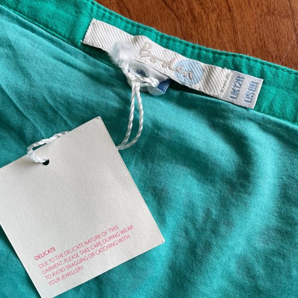 Boden Green Eyelet A-line skirt, NWT - Picture 7 of 8